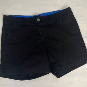 Isaac Mizrahi Black Cotton Blend Chino Shorts Tailored Stretch Twill Size 6